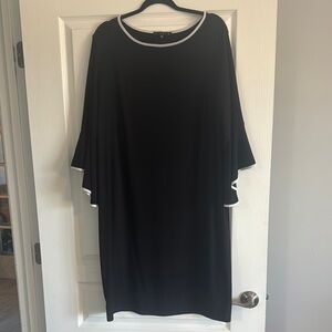Black Dress with White Trim 2X by Tiana B